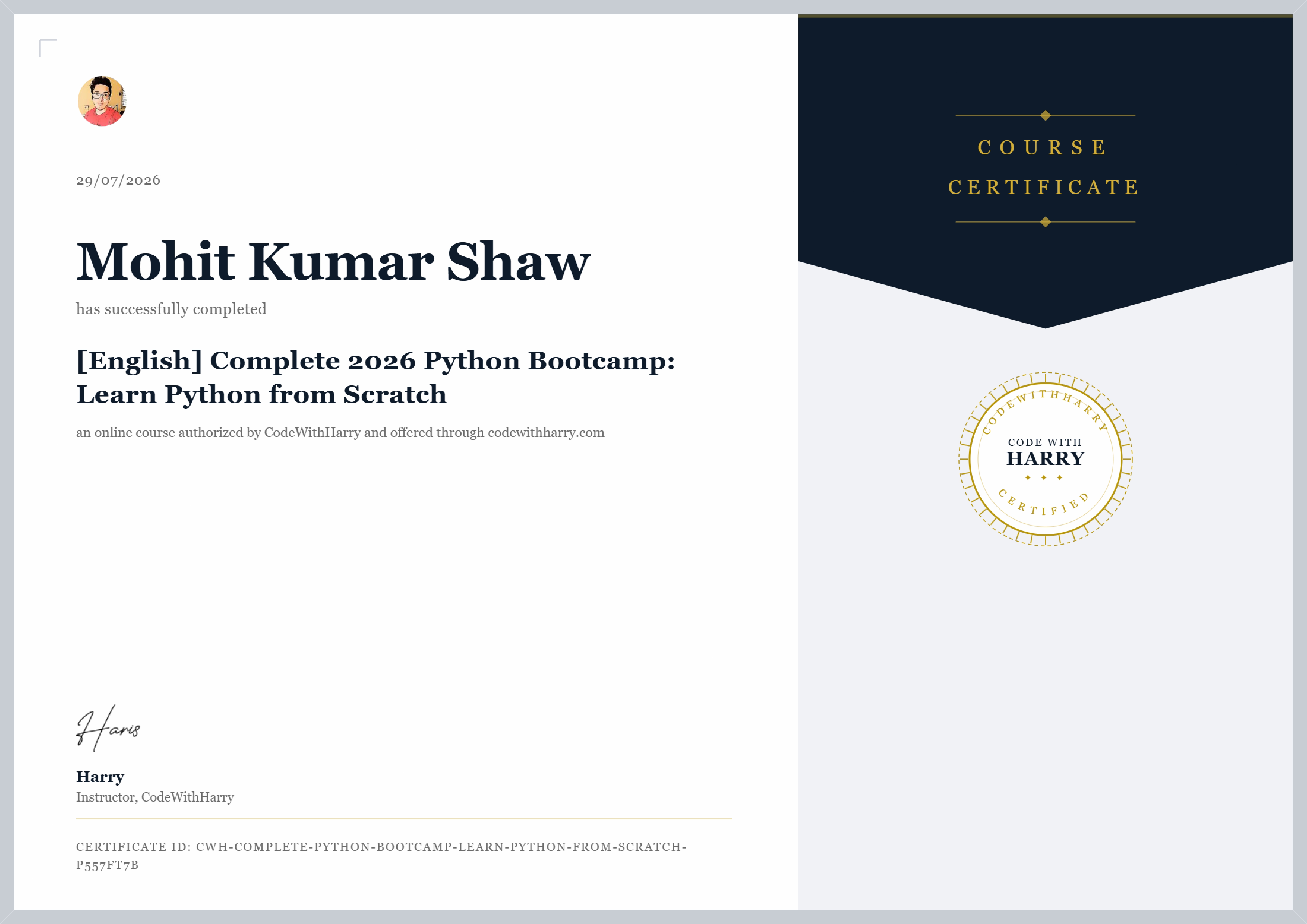 Certificate